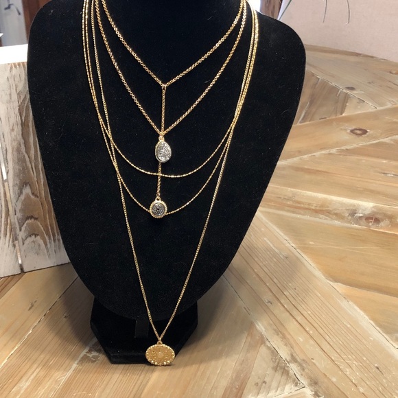 NWOT Layered Faux Druzy Sweater Necklace – W-Lux - Picture 4 of 7